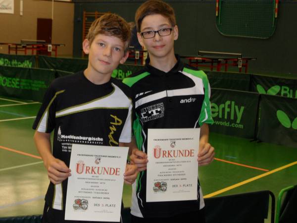 Alper Bicak (rechts) von Tura Bremen mit seinem Partner Nicolas Roth (BTV Friesen)